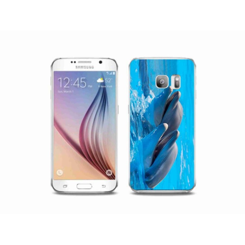 Gélový kryt mmCase na mobil Samsung Galaxy S6 Edge - delfíny