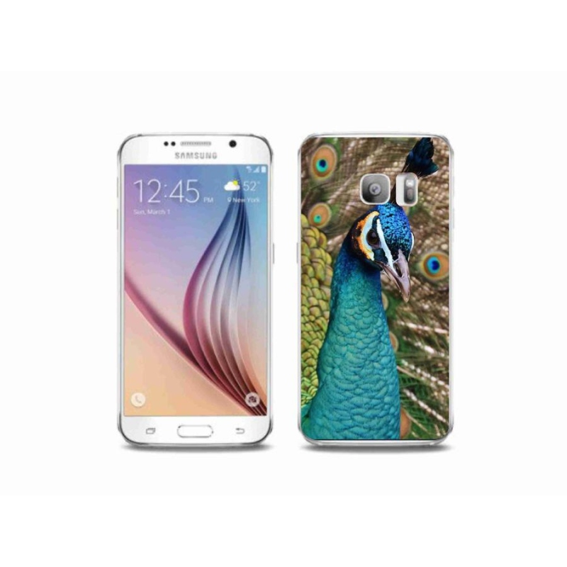 Gélový kryt mmCase na mobil Samsung Galaxy S6 Edge - páv
