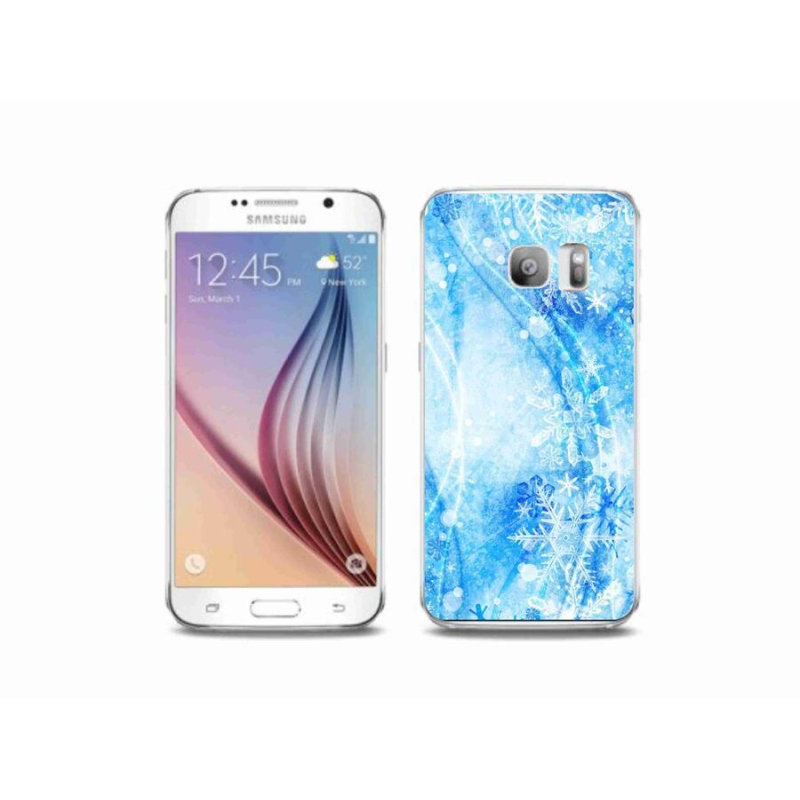 Gélový kryt mmCase na mobil Samsung Galaxy S6 Edge - snehové vločky