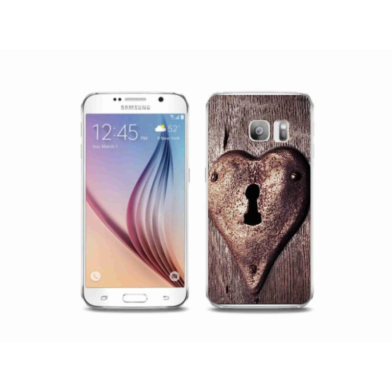 Gélový kryt mmCase na mobil Samsung Galaxy S6 Edge - zámok v tvare srdca