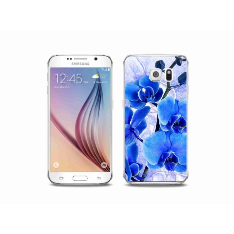 Gélový kryt mmCase na mobil Samsung Galaxy S6 - modré kvety