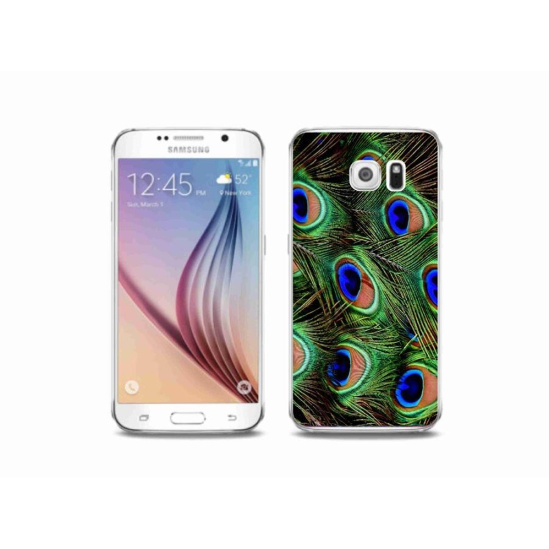 Gélový kryt mmCase na mobil Samsung Galaxy S6 - pávie perie