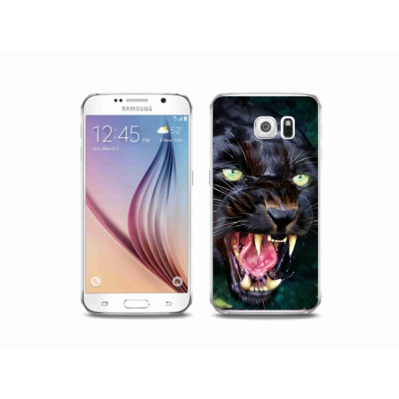 Gélový kryt mmCase na mobil Samsung Galaxy S6 - rozzúrený čierny panter