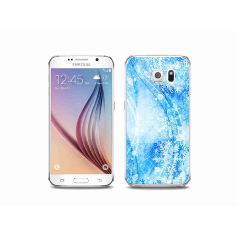 Gélový kryt mmCase na mobil Samsung Galaxy S6 - snehové vločky