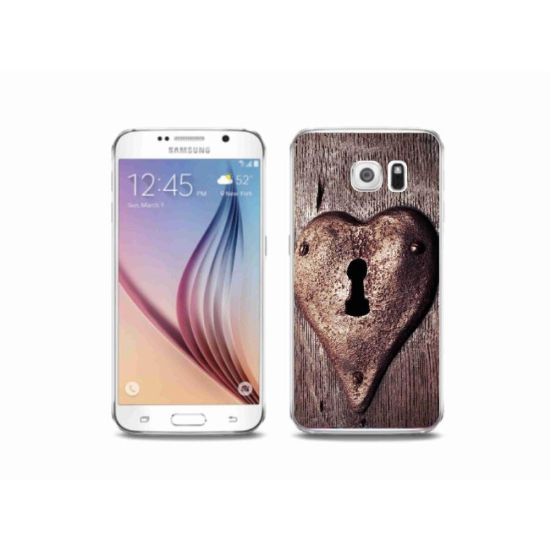 Gélový kryt mmCase na mobil Samsung Galaxy S6 - zámok v tvare srdca