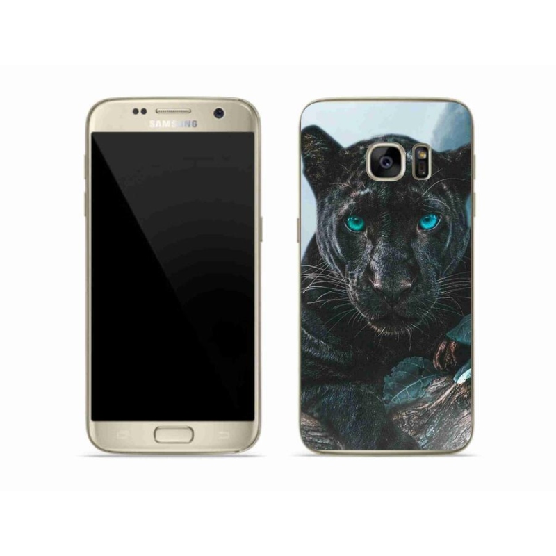 Gélový kryt mmCase na mobil Samsung Galaxy S7 - čierny panter