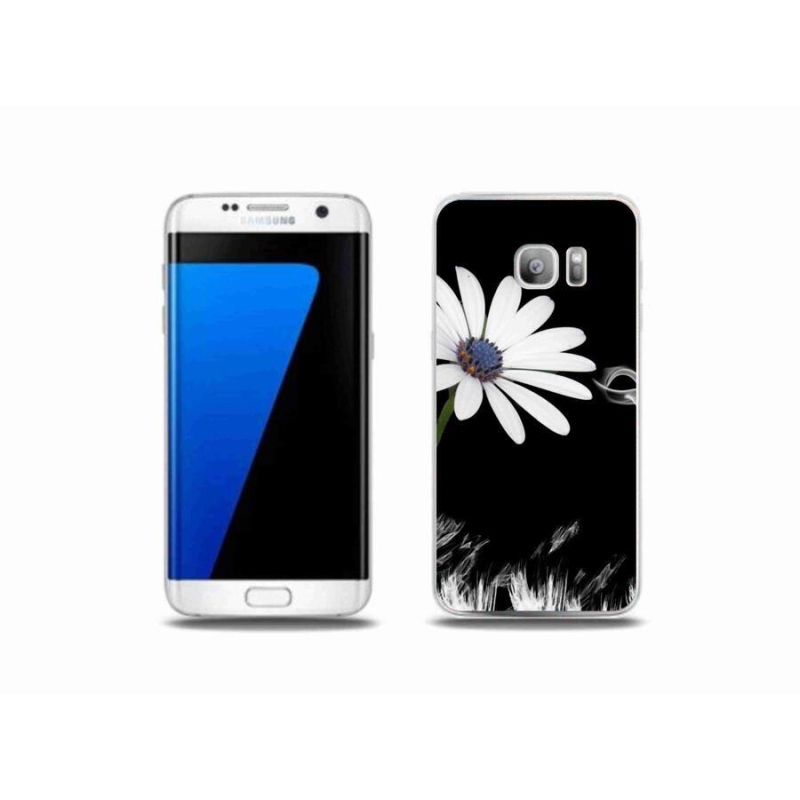 Gélový kryt mmCase na mobil Samsung Galaxy S7 Edge - biela kvetina