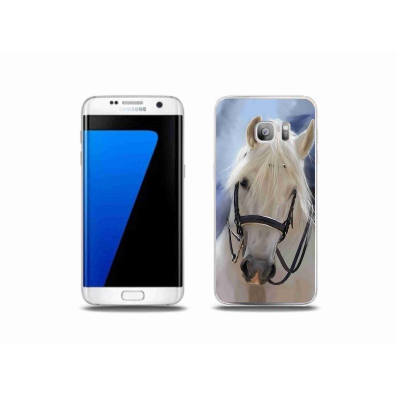 Gélový kryt mmCase na mobil Samsung Galaxy S7 Edge - biely kôň