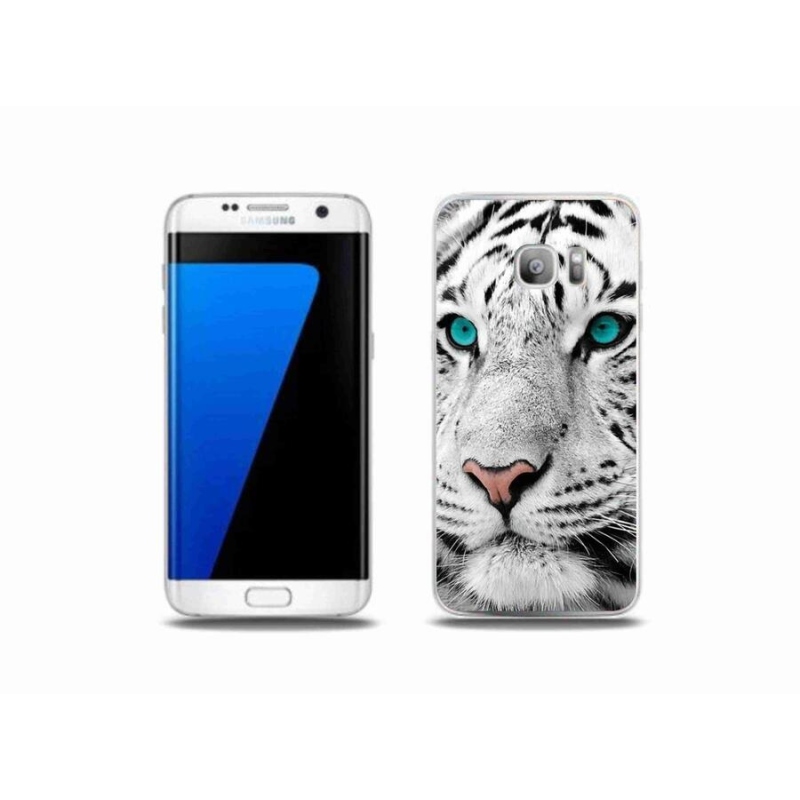 Gélový kryt mmCase na mobil Samsung Galaxy S7 Edge - biely tiger