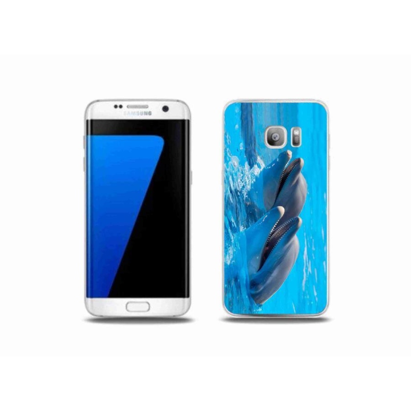 Gélový kryt mmCase na mobil Samsung Galaxy S7 Edge - delfíny