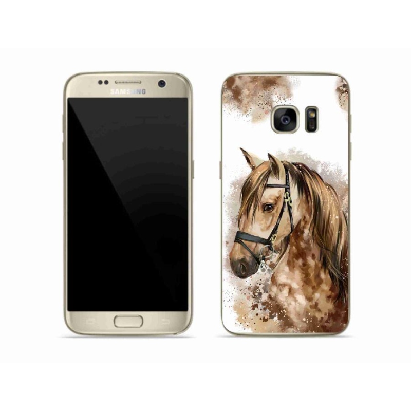 Gélový kryt mmCase na mobil Samsung Galaxy S7 Edge - hnedý kreslený kôň