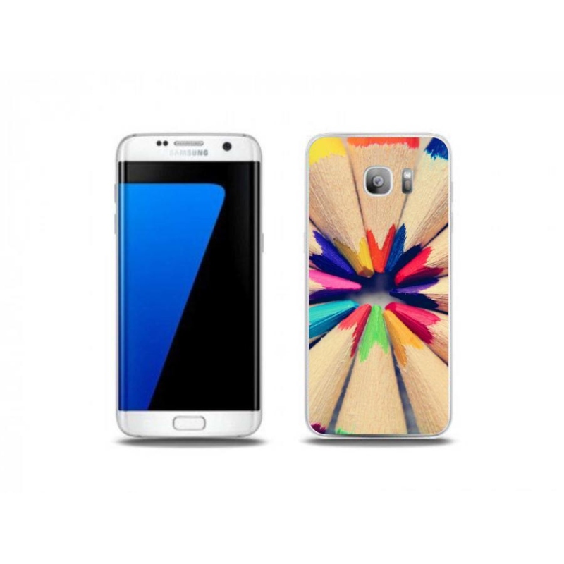 Gélový kryt mmCase na mobil Samsung Galaxy S7 Edge - pastelky