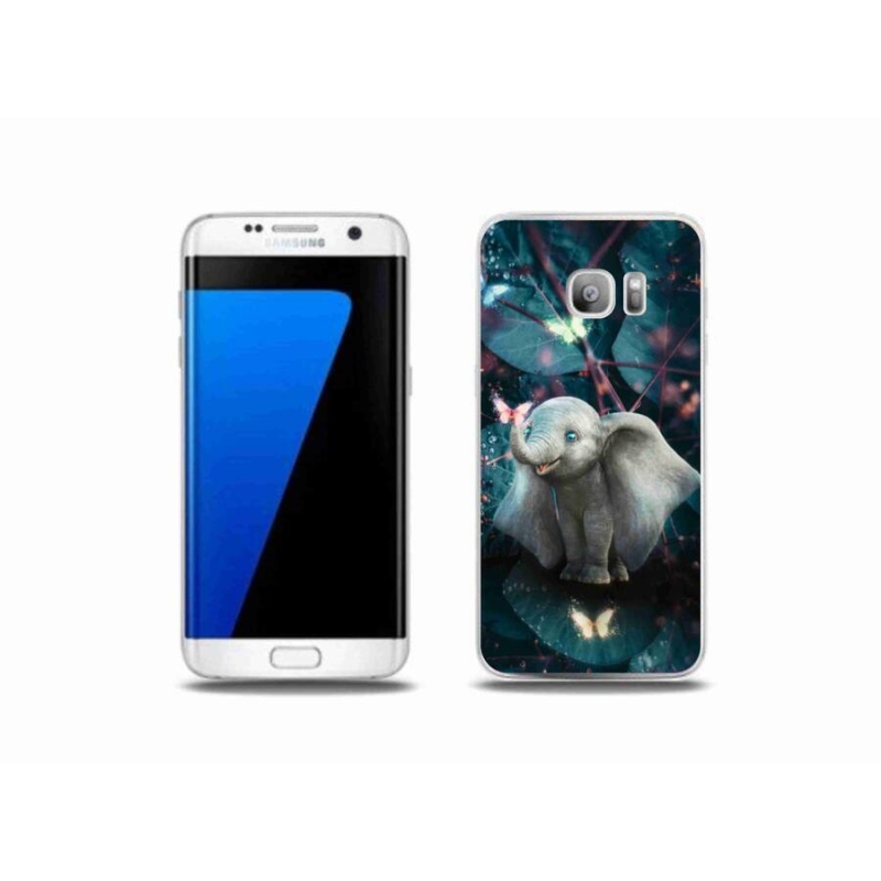 Gélový kryt mmCase na mobil Samsung Galaxy S7 Edge - roztomilý slon