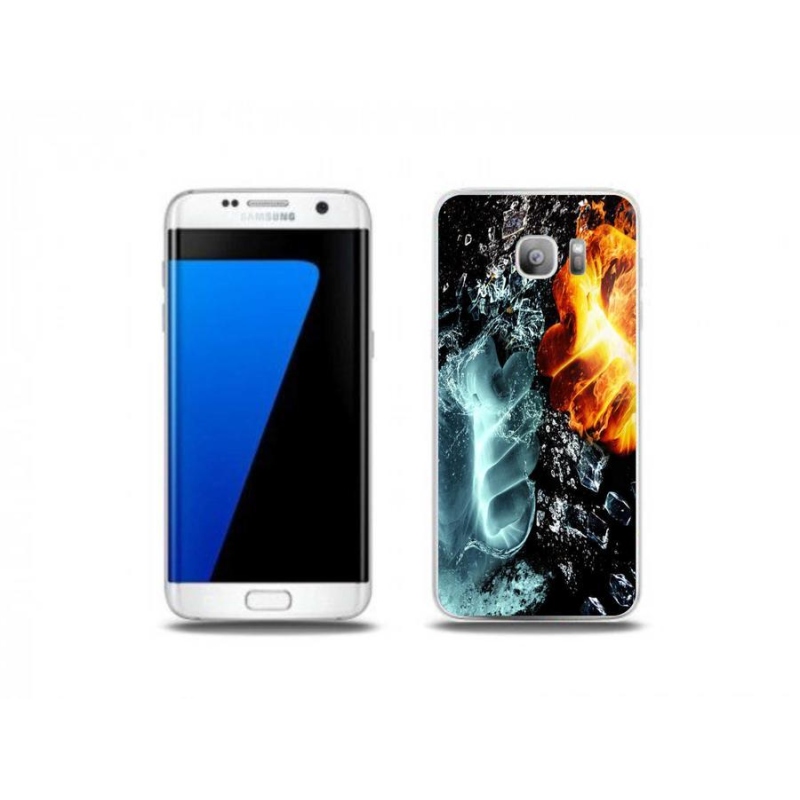 Gélový kryt mmCase na mobil Samsung Galaxy S7 Edge - voda a oheň