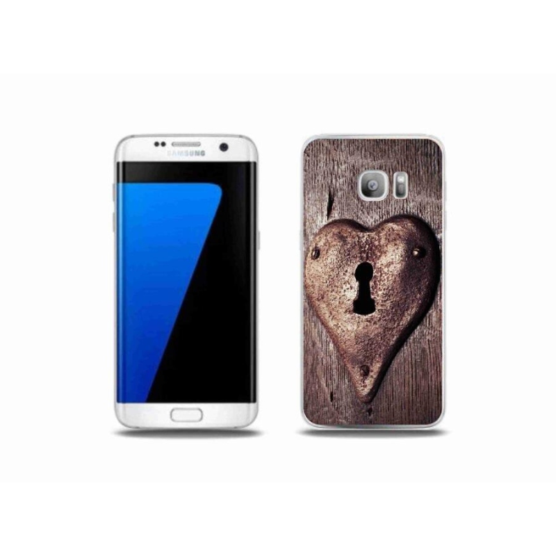 Gélový kryt mmCase na mobil Samsung Galaxy S7 Edge - zámok v tvare srdca