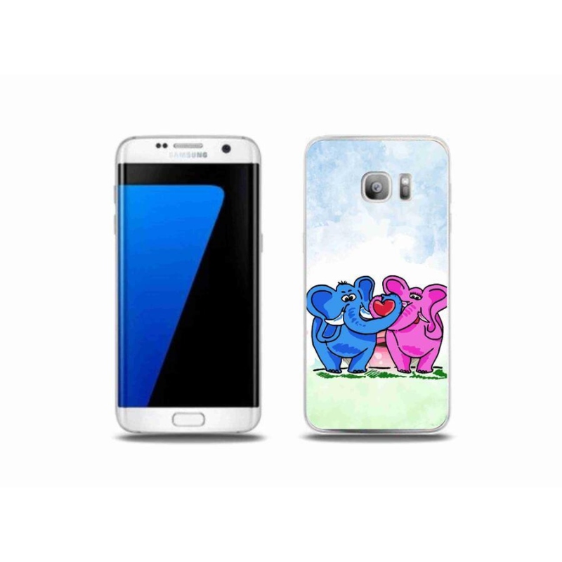 Gélový kryt mmCase na mobil Samsung Galaxy S7 Edge - zamilovaní slony