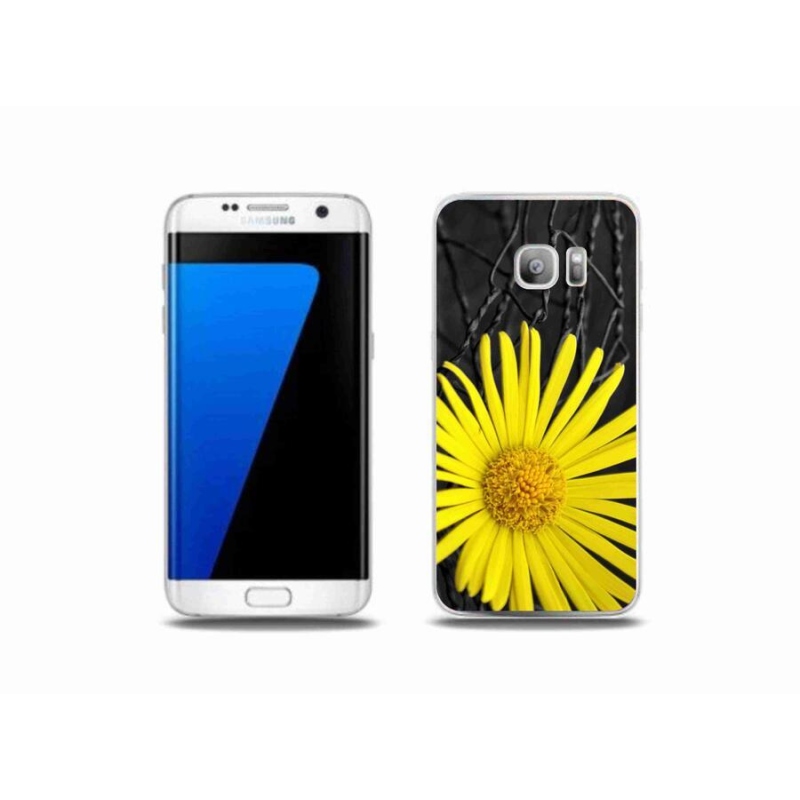 Gélový kryt mmCase na mobil Samsung Galaxy S7 Edge - žltý kvet