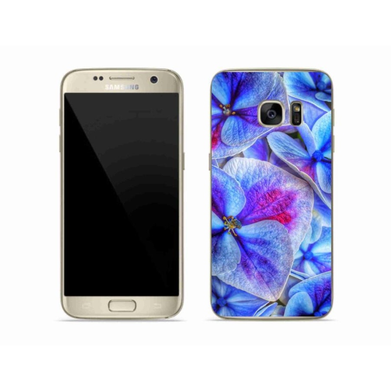 Gélový kryt mmCase na mobil Samsung Galaxy S7 - modré kvety 1