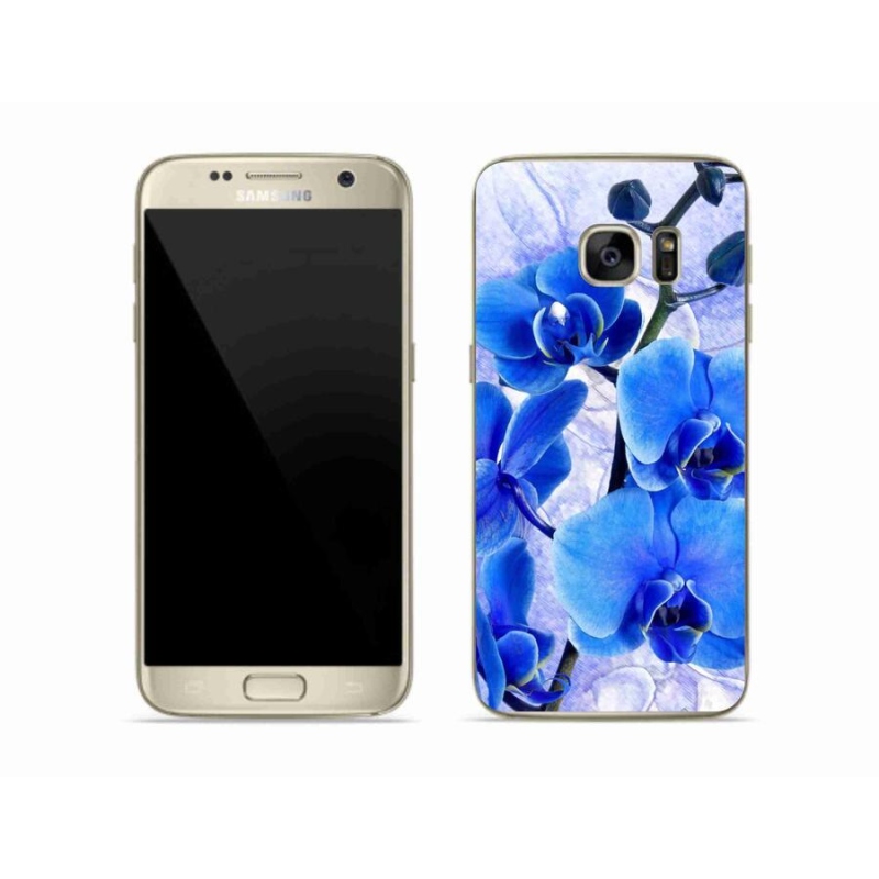 Gélový kryt mmCase na mobil Samsung Galaxy S7 - modré kvety