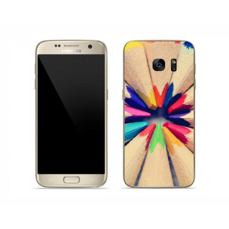Gélový kryt mmCase na mobil Samsung Galaxy S7 - pastelky
