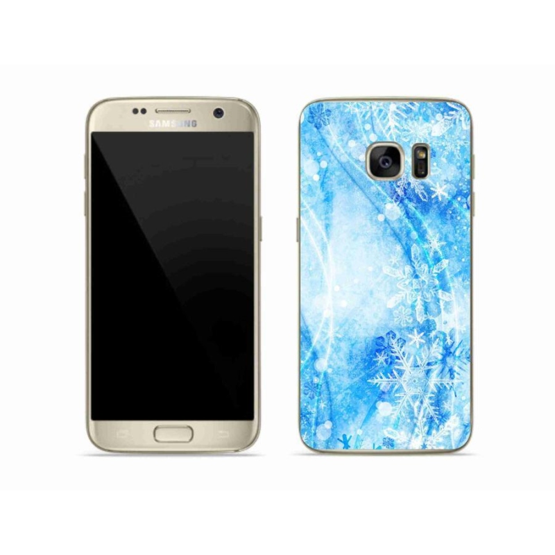 Gélový kryt mmCase na mobil Samsung Galaxy S7 - snehové vločky