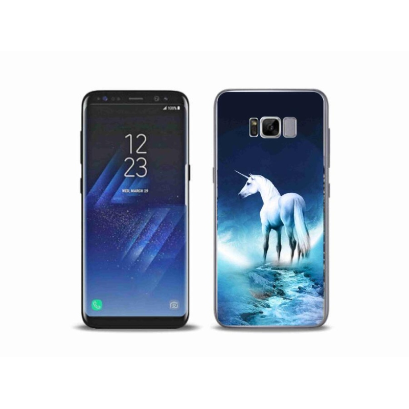 Gélový kryt mmCase na mobil Samsung Galaxy S8 Plus - biely jednorožec