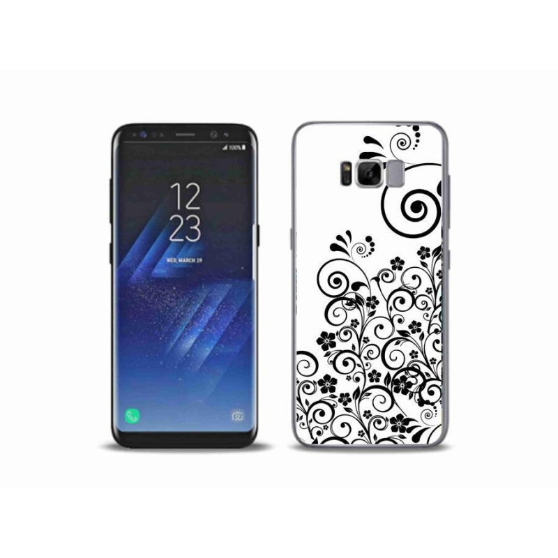 Gélový kryt mmCase na mobil Samsung Galaxy S8 Plus - čiernobiele kvetinové vzory