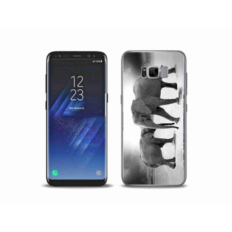 Gélový kryt mmCase na mobil Samsung Galaxy S8 Plus - čiernobieli slony