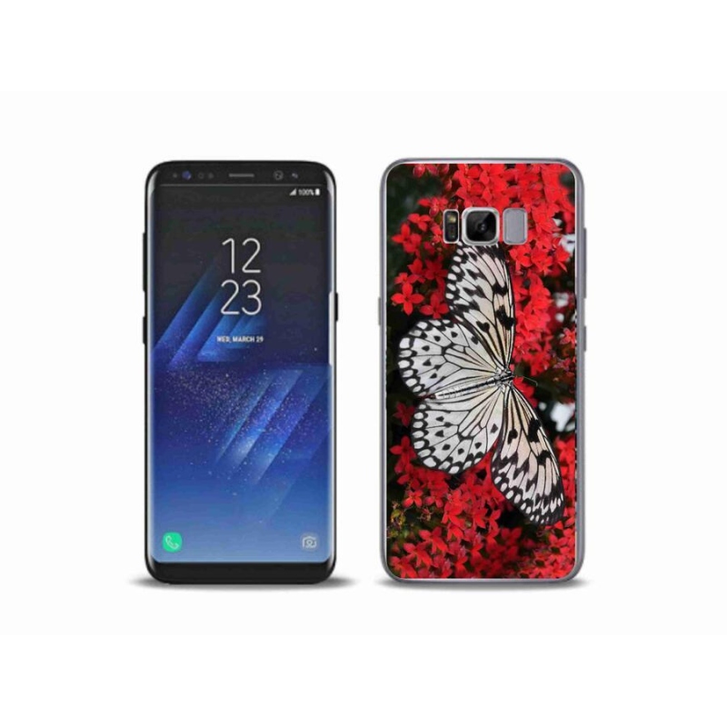 Gélový kryt mmCase na mobil Samsung Galaxy S8 Plus - čiernobiely motýľ 1