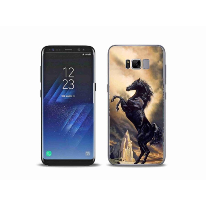 Gélový kryt mmCase na mobil Samsung Galaxy S8 Plus - čierny kreslený kôň