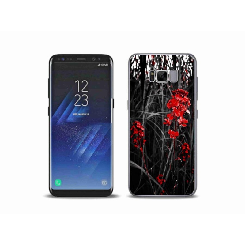 Gélový kryt mmCase na mobil Samsung Galaxy S8 Plus - červená rastlina