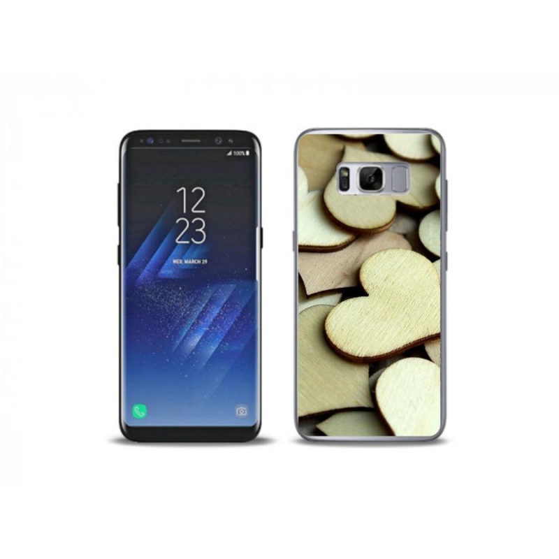 Gélový kryt mmCase na mobil Samsung Galaxy S8 Plus - drevená srdiečka