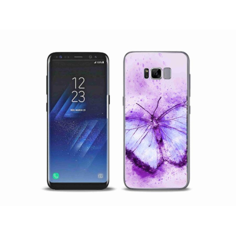 Gélový kryt mmCase na mobil Samsung Galaxy S8 Plus - fialový motýľ