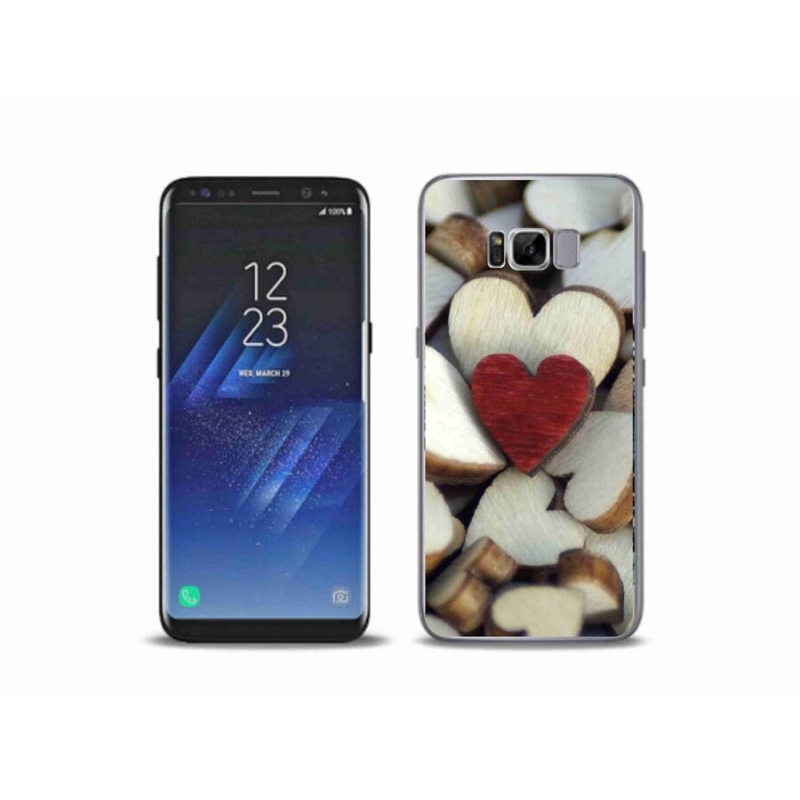 Gélový kryt mmCase na mobil Samsung Galaxy S8 Plus - gravírované červené srdce