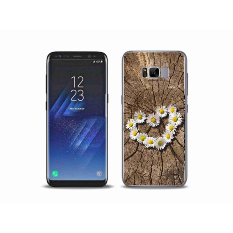 Gélový kryt mmCase na mobil Samsung Galaxy S8 Plus - srdce z margarét