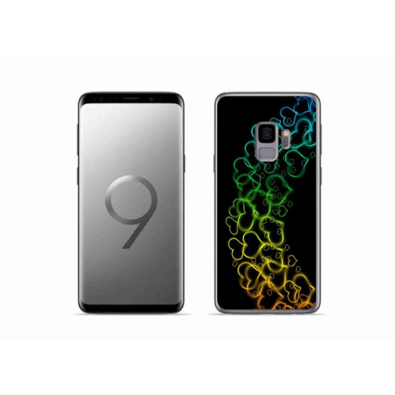 Gélový kryt mmCase na mobil Samsung Galaxy S9 - farebná srdiečka