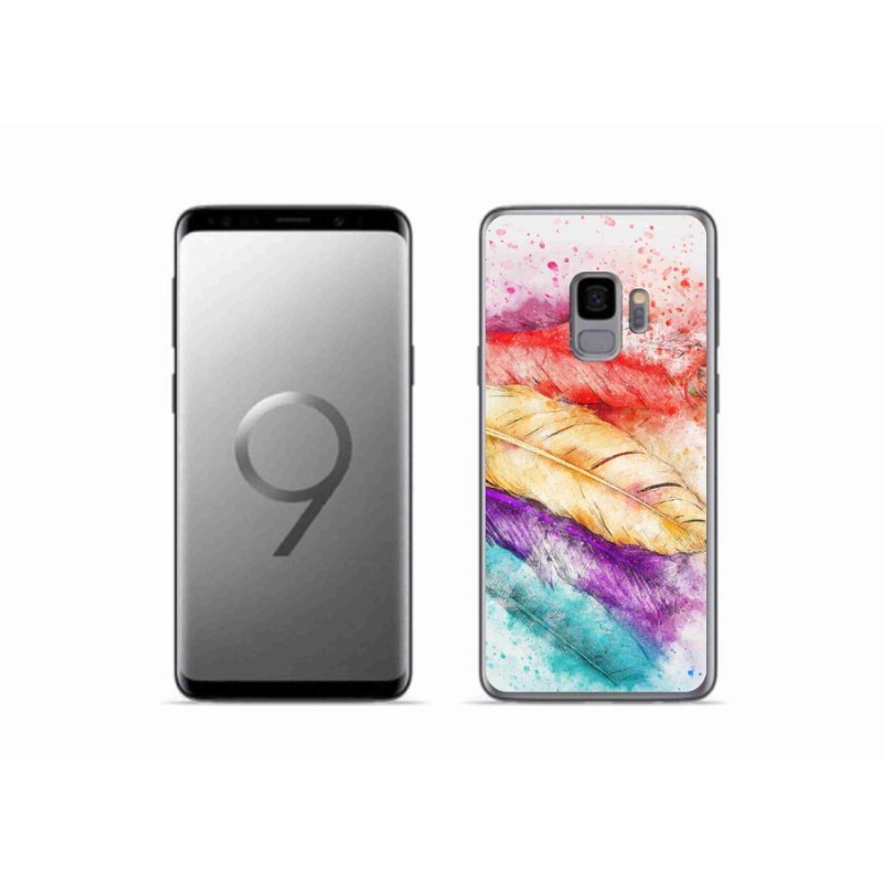 Gélový kryt mmCase na mobil Samsung Galaxy S9 - farebné perie