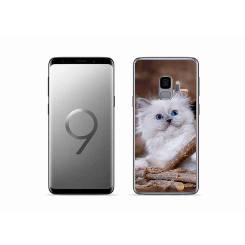 Gélový kryt mmCase na mobil Samsung Galaxy S9 - biele mačiatko