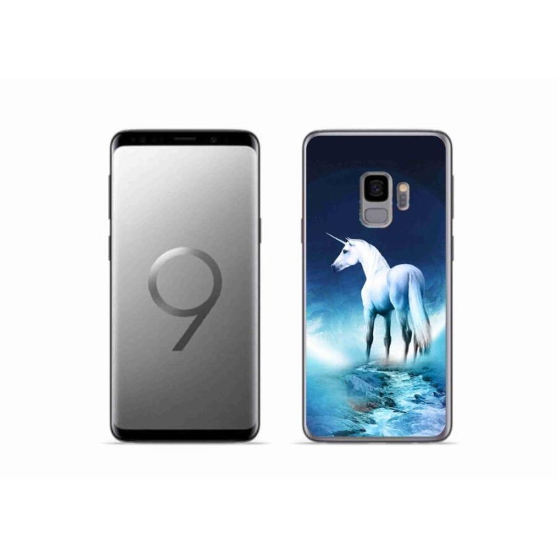 Gélový kryt mmCase na mobil Samsung Galaxy S9 - biely jednorožec