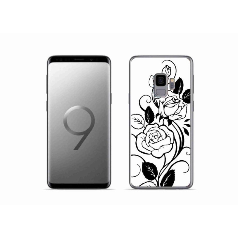 Gélový kryt mmCase na mobil Samsung Galaxy S9 - čiernobiela ruža