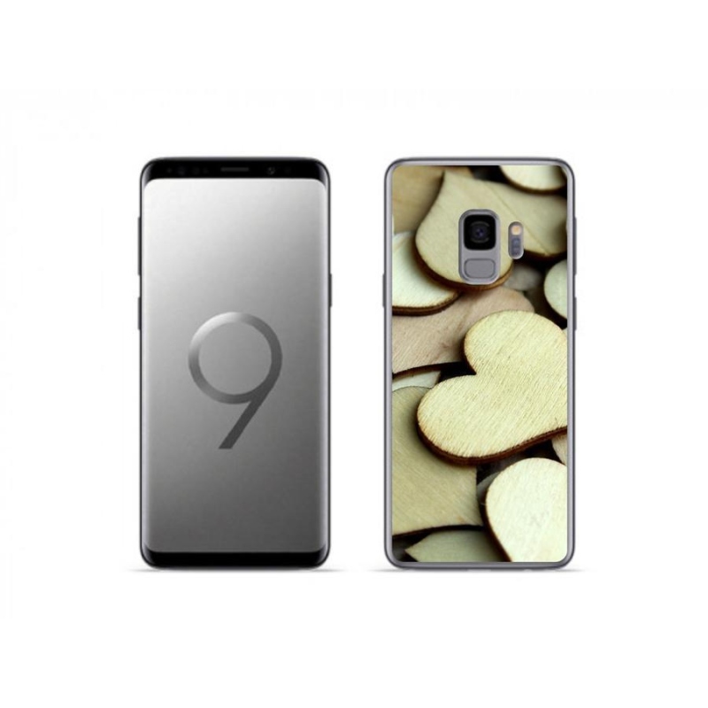 Gélový kryt mmCase na mobil Samsung Galaxy S9 - drevená srdiečka