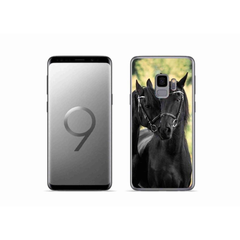 Gélový kryt mmCase na mobil Samsung Galaxy S9 - dva čierne kone