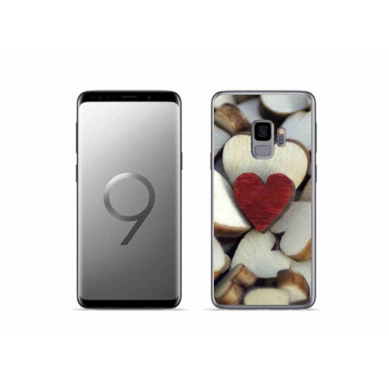 Gélový kryt mmCase na mobil Samsung Galaxy S9 - gravírované červené srdce