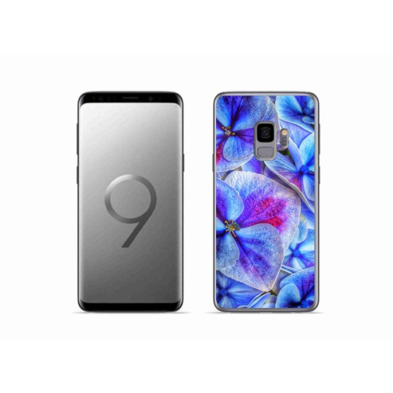 Gélový kryt mmCase na mobil Samsung Galaxy S9 - modré kvety 1