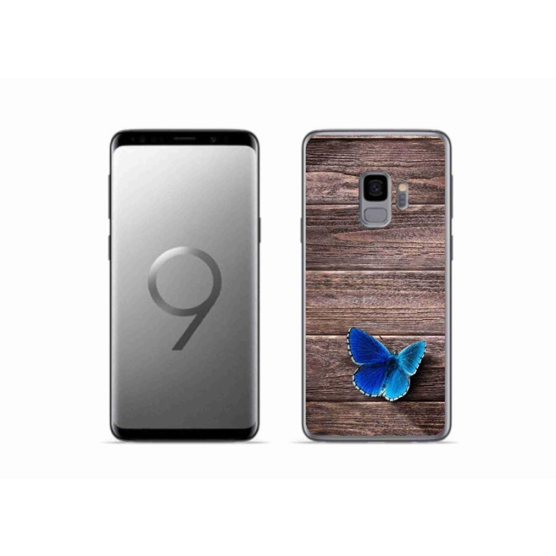 Gélový kryt mmCase na mobil Samsung Galaxy S9 - modrý motýľ 1