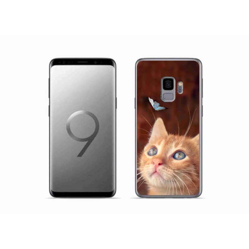 Gélový kryt mmCase na mobil Samsung Galaxy S9 - motýľ a mačiatko