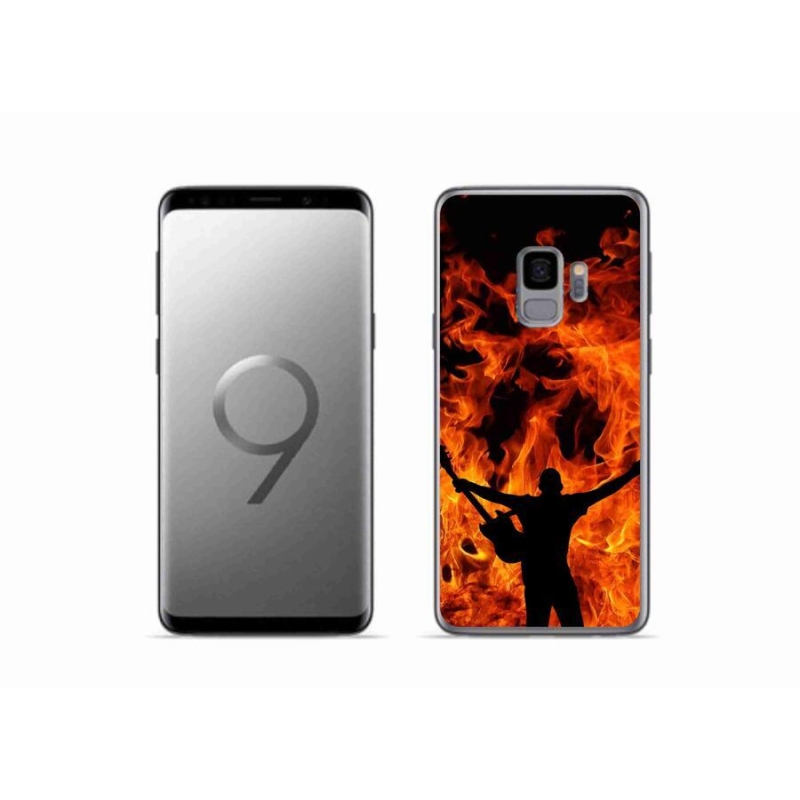 Gélový kryt mmCase na mobil Samsung Galaxy S9 - muzikant a oheň