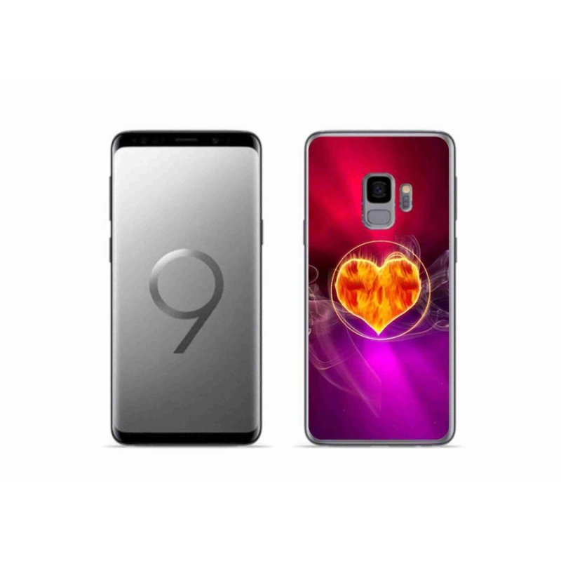 Gélový kryt mmCase na mobil Samsung Galaxy S9 - ohnivé srdce