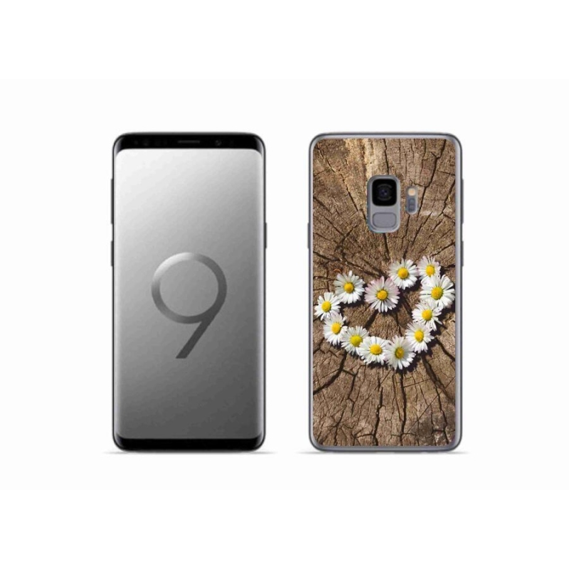 Gélový kryt mmCase na mobil Samsung Galaxy S9 - srdce z margaréty