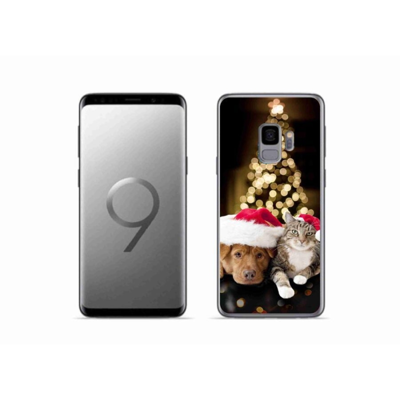 Gélový kryt mmCase na mobil Samsung Galaxy S9 - vianočný pes a mačka